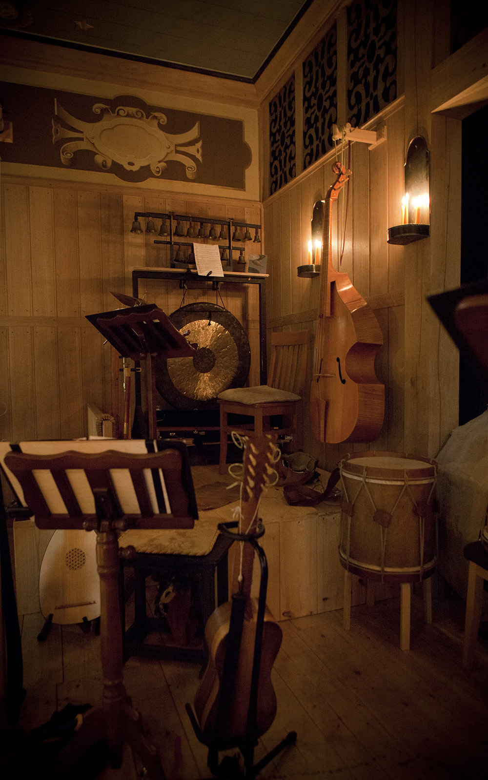 Sam Wanamaker Playhouse Instruments Some instruments sit backstage in a theatre