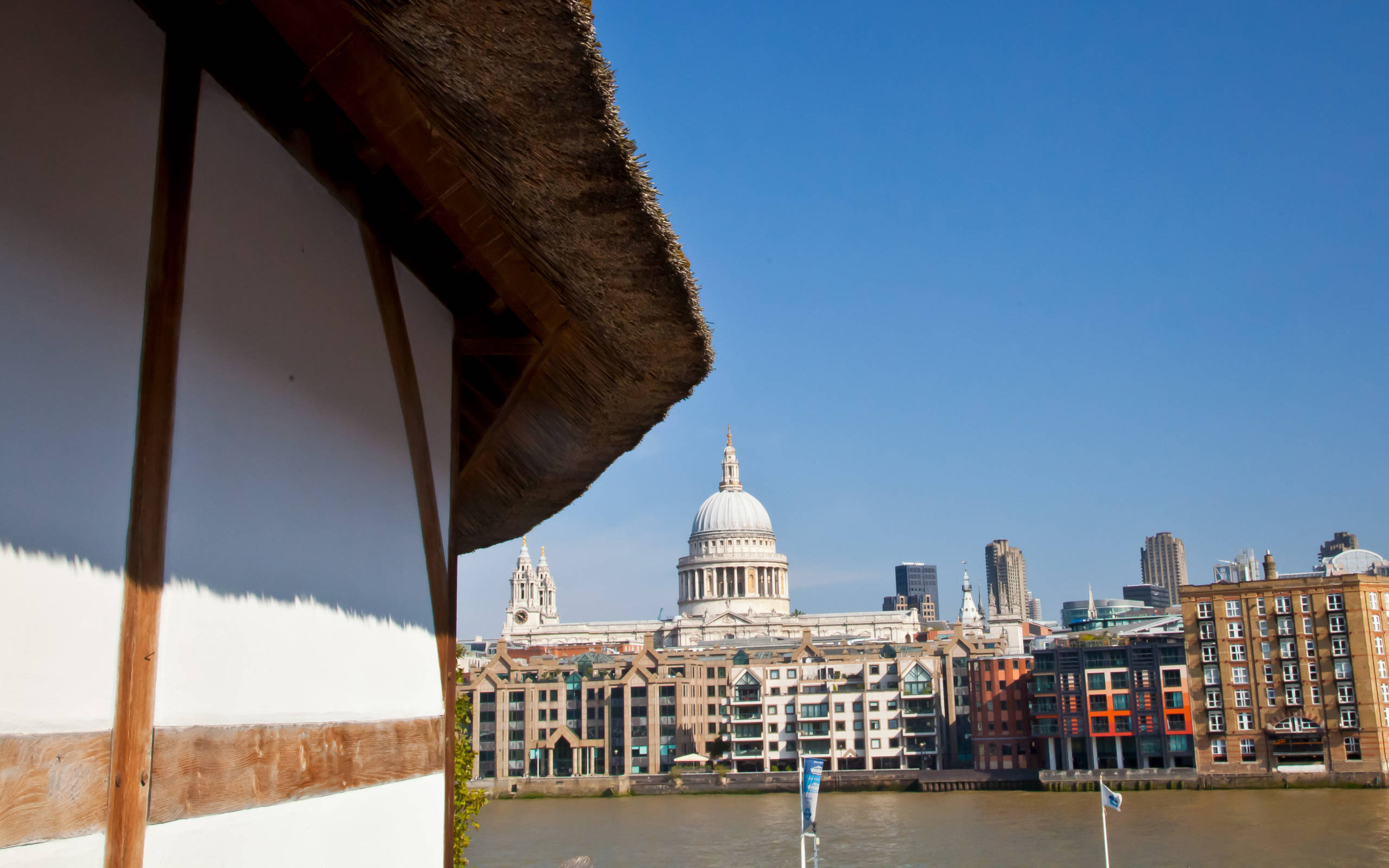 A view of St Paul's Cathedral from the Globe Theatre