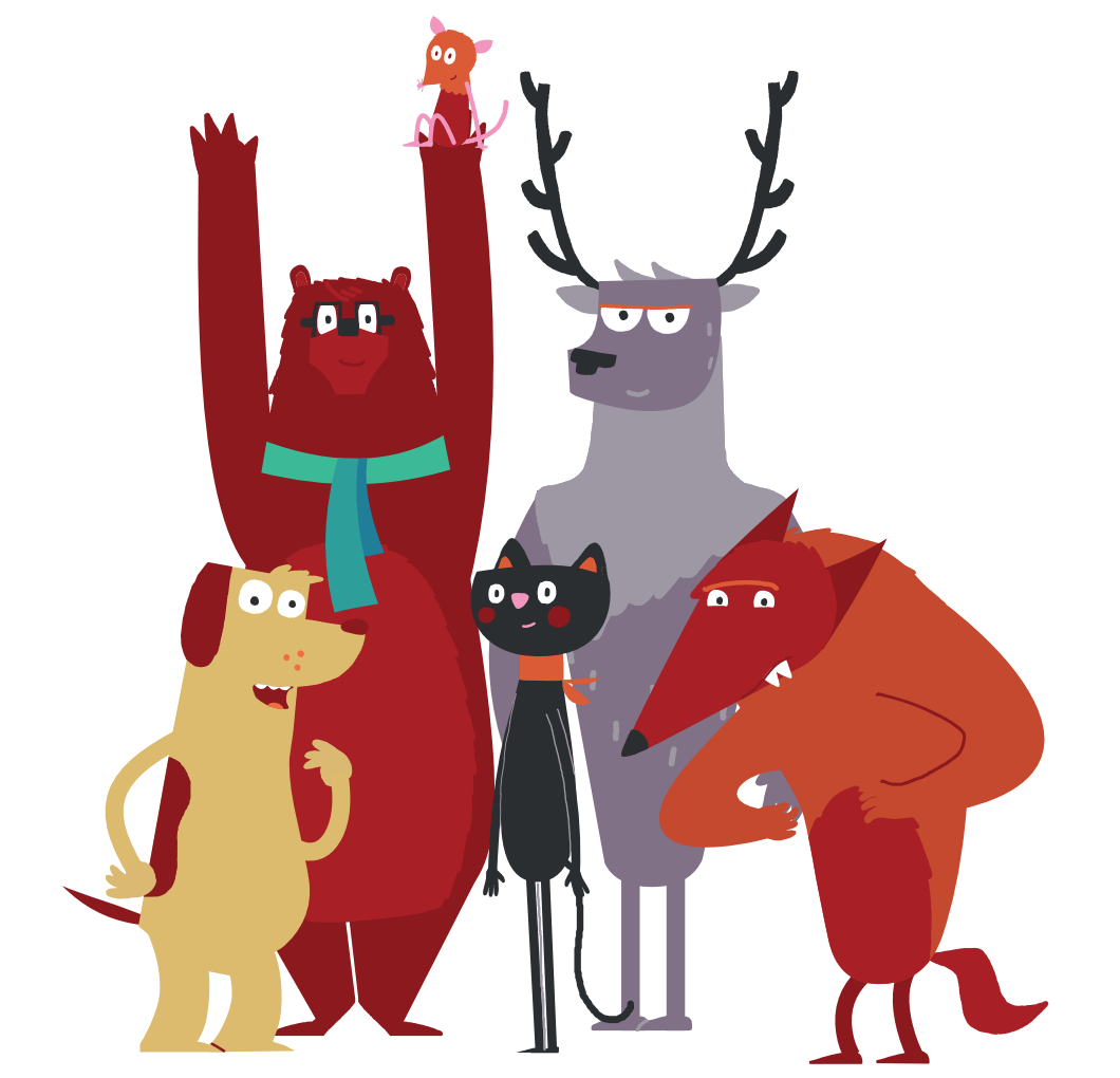 Beasts Characters Anagrams Playground An illustration of a group of animals