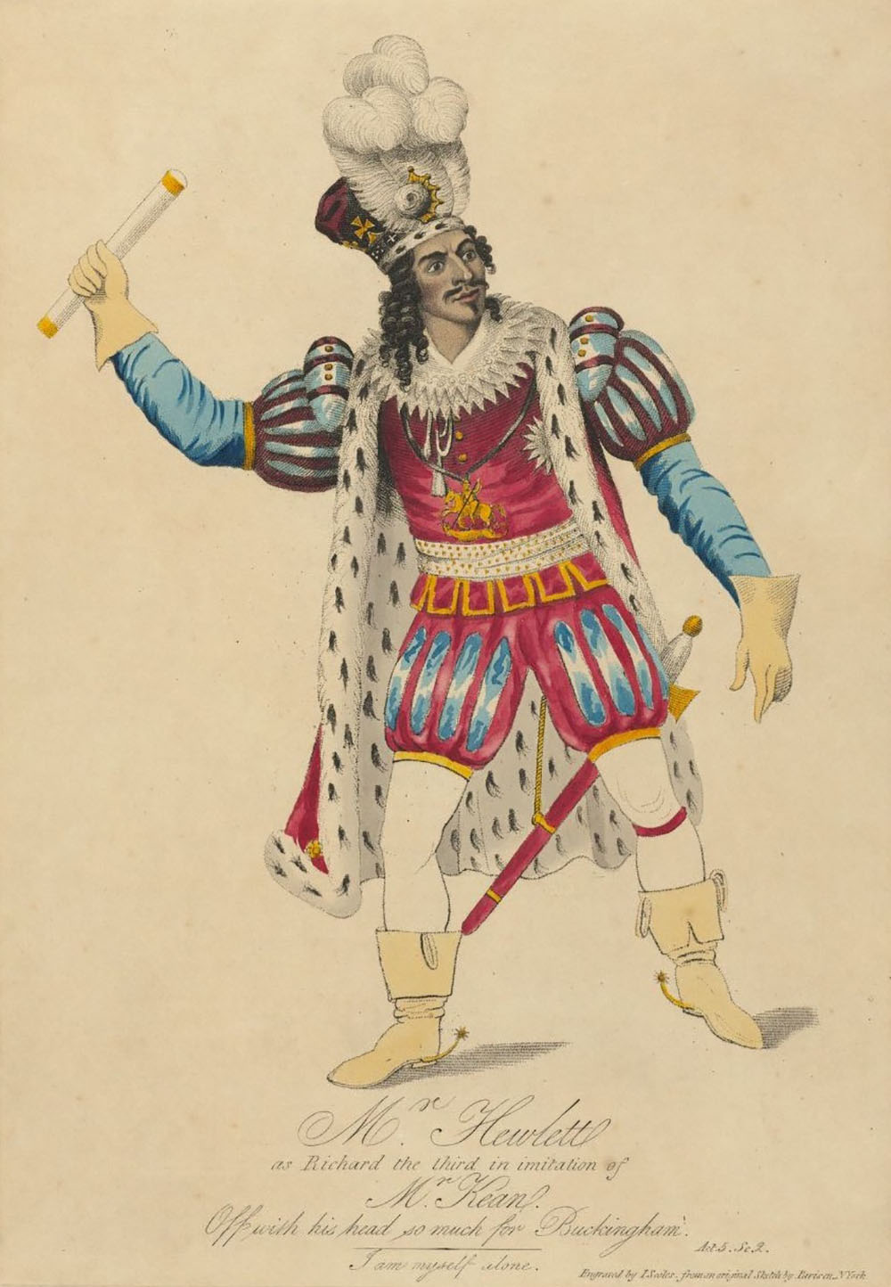 James Hewlett Richard III African Shakespeare Company A drawing of an actor wearing regal dress for Richard III