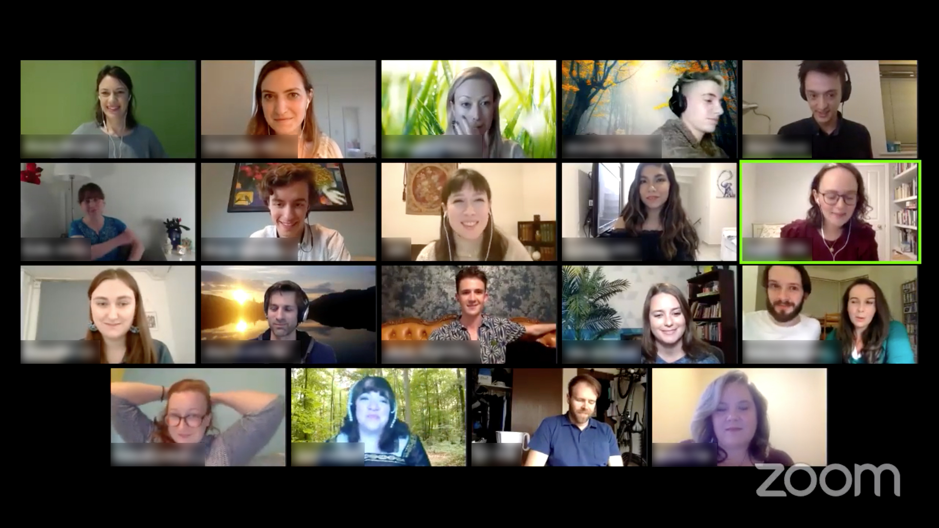 Globe Magazine Article Read for the Globe 2020 A screen is divided into small squares showing a variety of actors on a video call