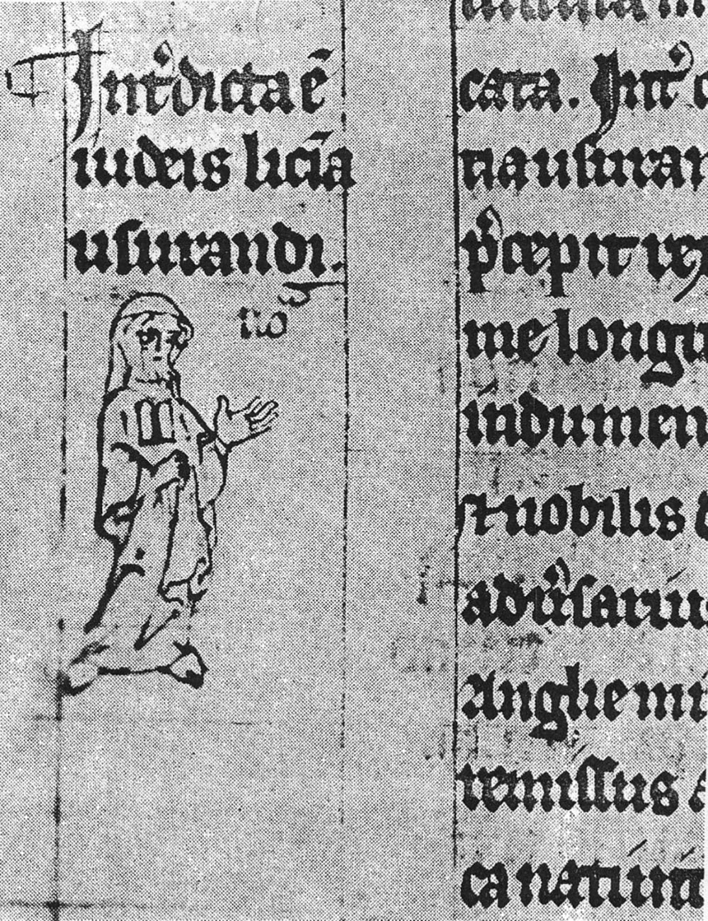 A scan of a tablet of the Old Testament showing a drawing of a person wearing a badge on their chest.