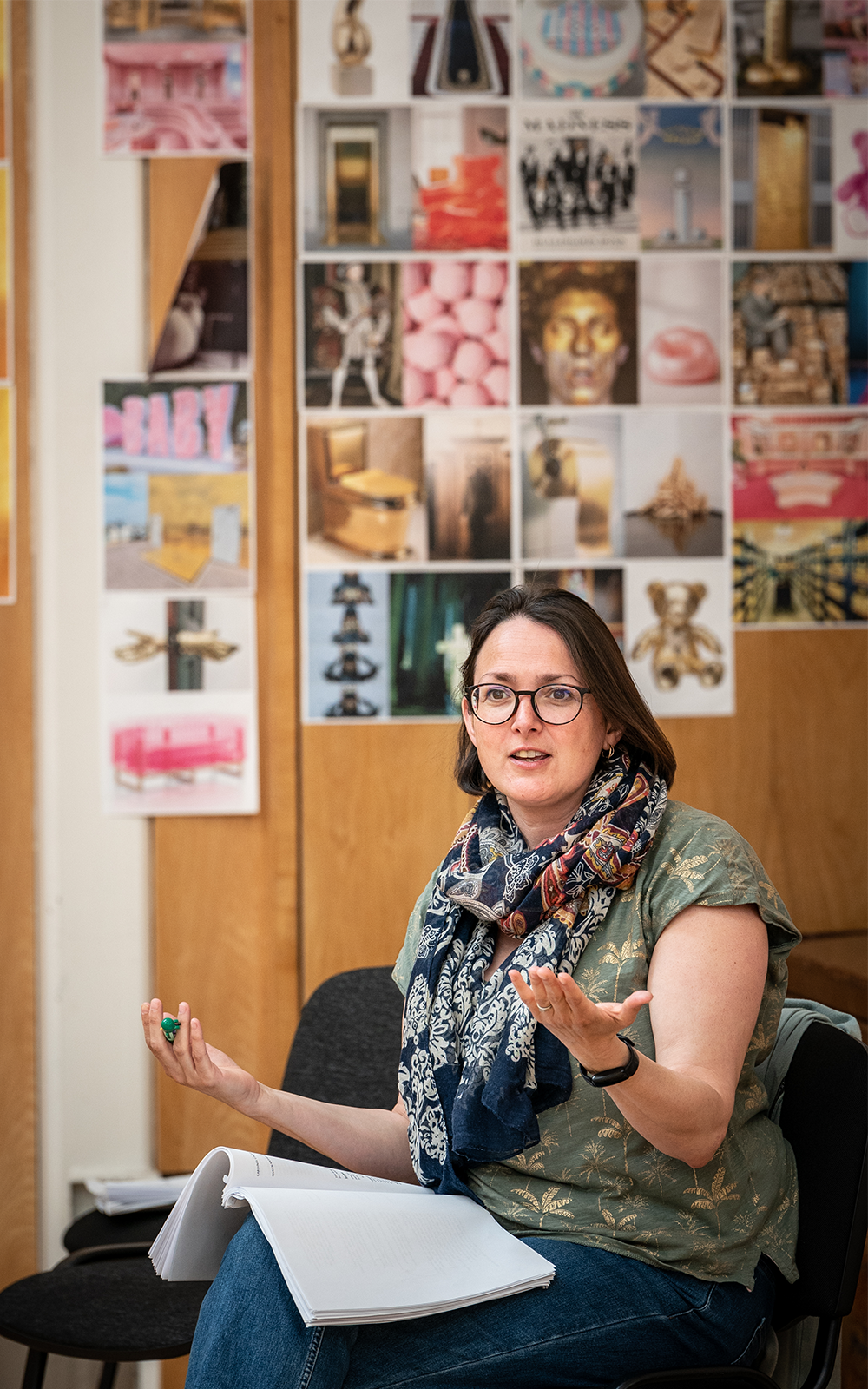Henry VIII 2022 Rehearsal Images Woman with a script
